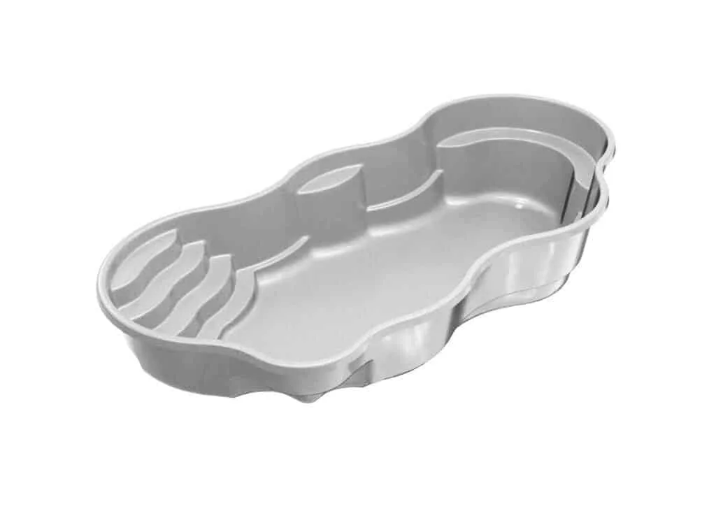 Latham Bermuda 14 fiberglass pool shell render, 30' × 14'