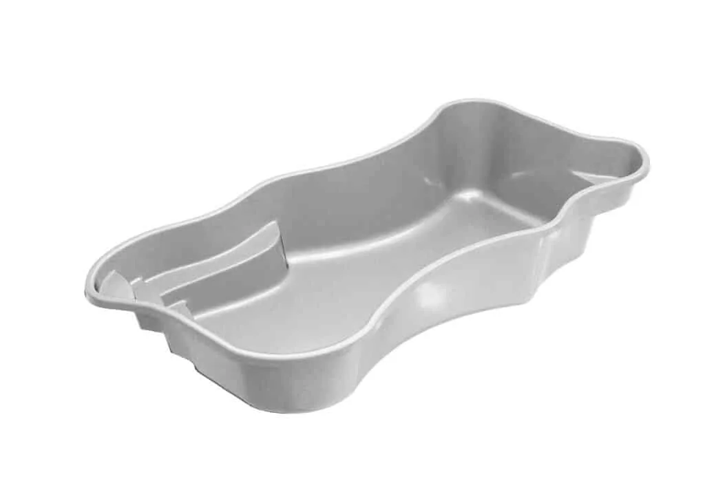 Latham Cape Cod 12 fiberglass pool shell render, 27' × 12'