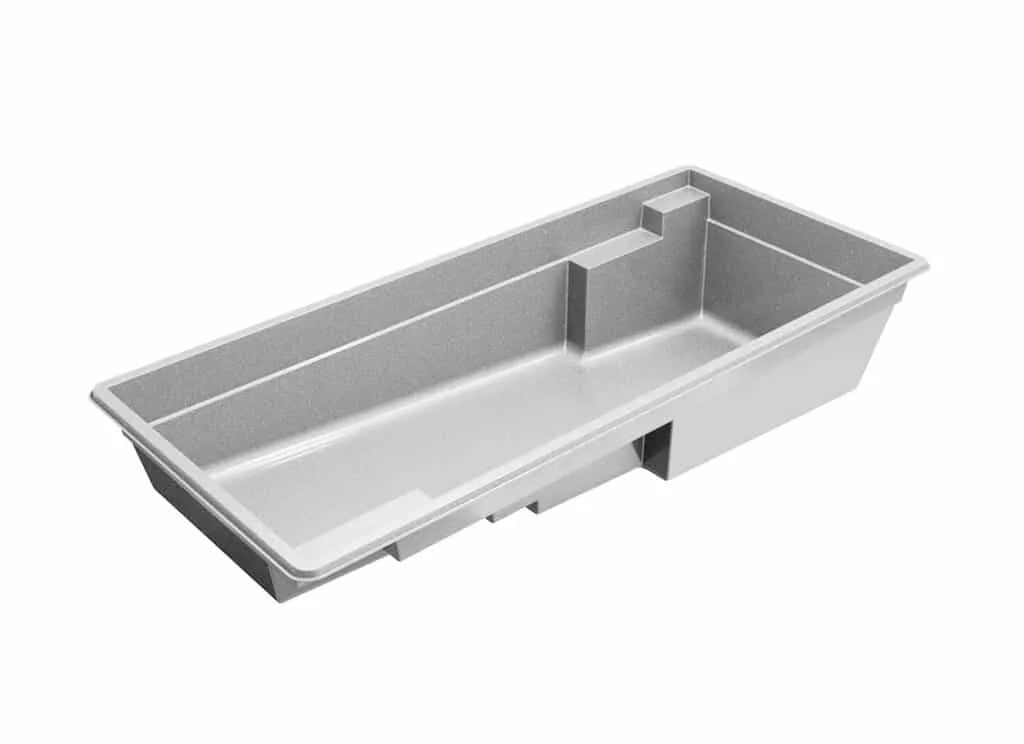 Latham San Marino 12.26 fiberglass pool shell render, 26.83' × 12.25'