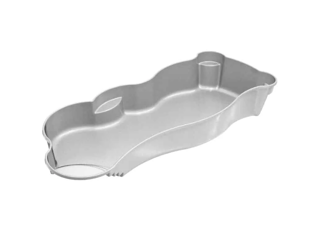 Latham Synergy fiberglass pool shell render, 40.17' × 16'